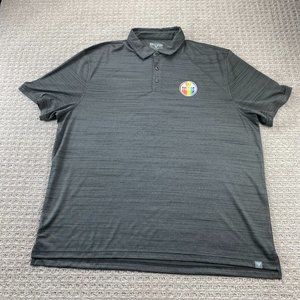 Edmonton Oilers Golf Shirt Men Extra Extra Large XXL Gray Polo Rainbow Logo